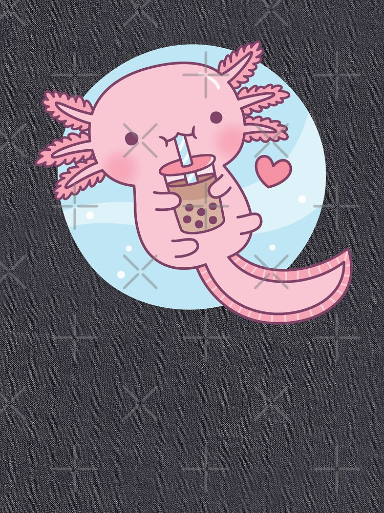 Cute Axolotl Loves Bubble Tea by rustydoodle