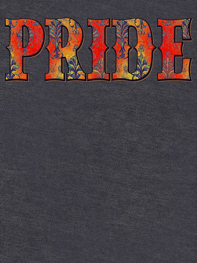 Traditional Folk Art Flaming Rainbow Fabric Print by thaneydesign