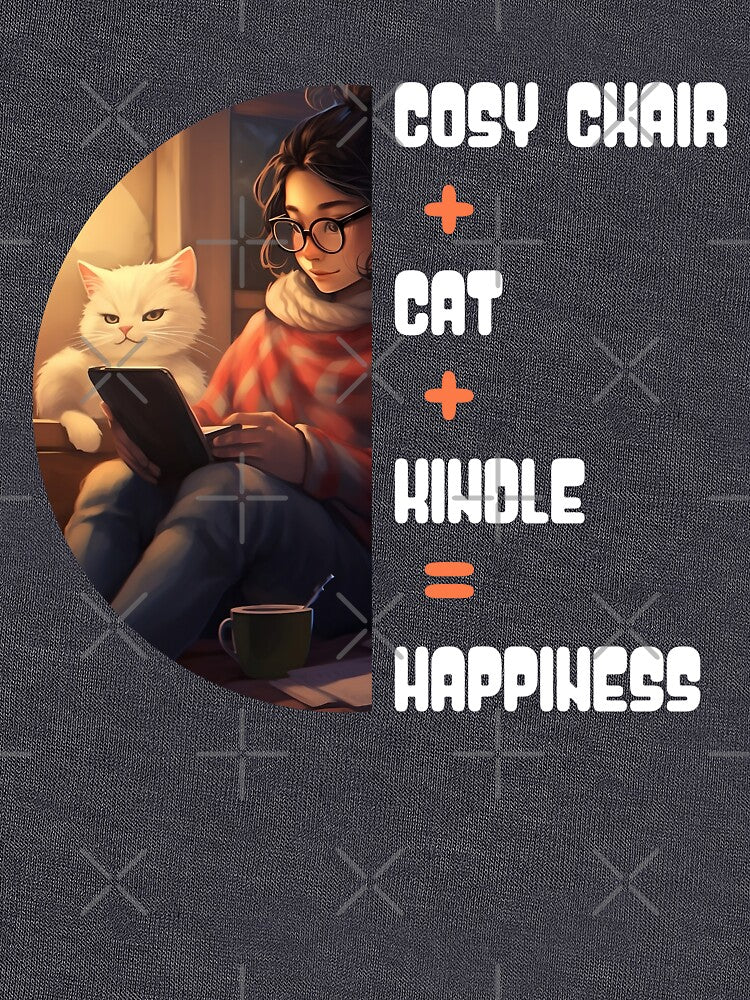 Cosy Chair + Cat + Kindle = Happiness (Love for Reading) by Sir Meow Meow