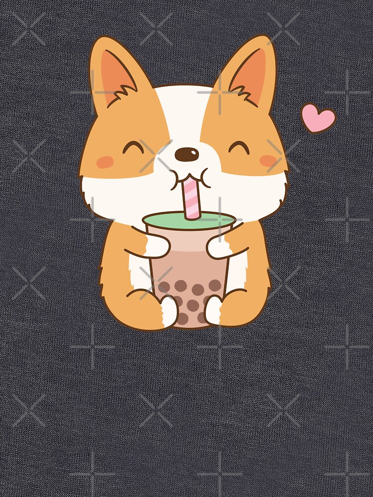 Cute Corgi Loves Bubble Tea by rustydoodle