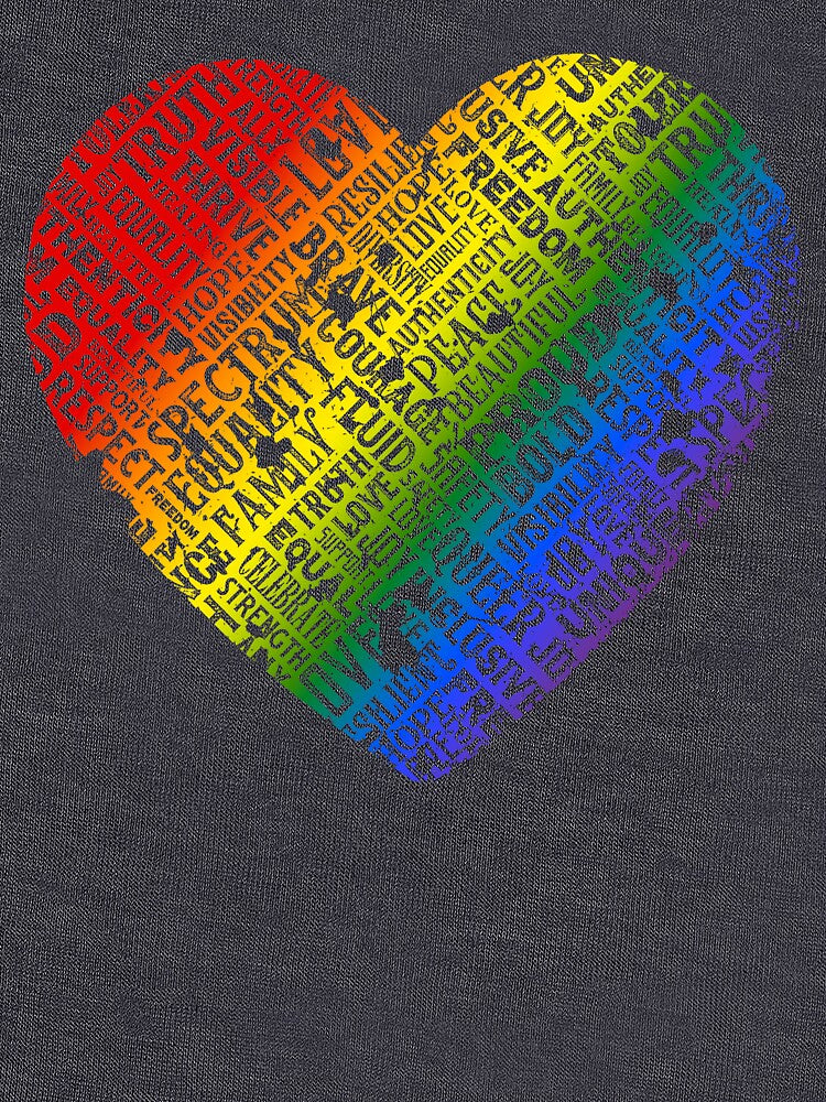 Pride Month Uplifting Word Collage | LGBT+ Typographic Print by thaneydesign