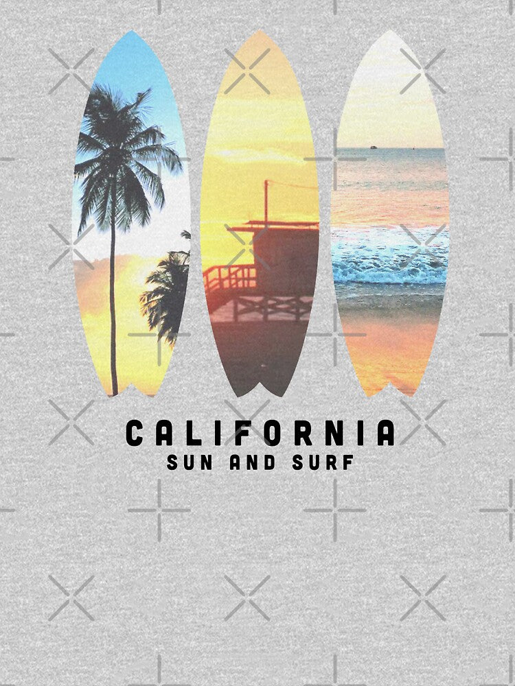 Old School Sticker California Surf Board by TonySpencer