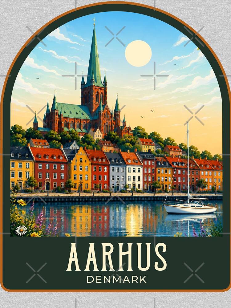 Aarhus Vintage Travel Illustration by HomeLivingCo