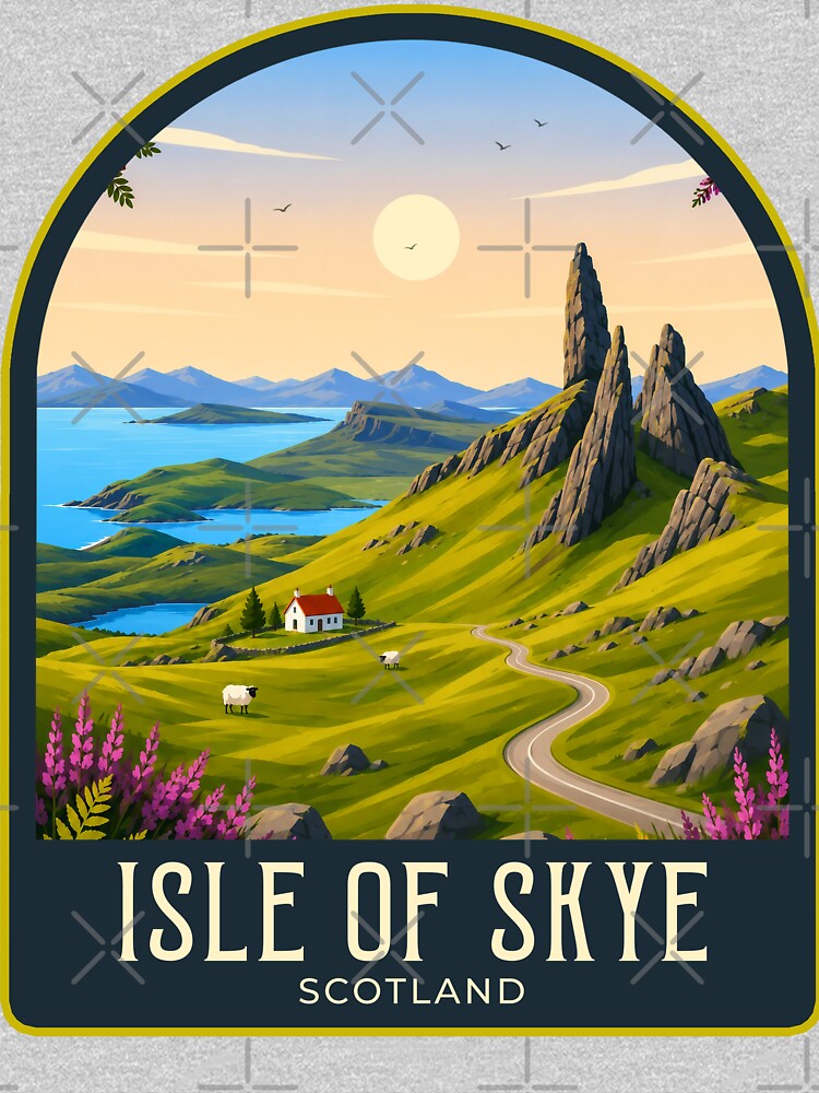 Isle of Skye Vintage Travel Illustration by HomeLivingCo