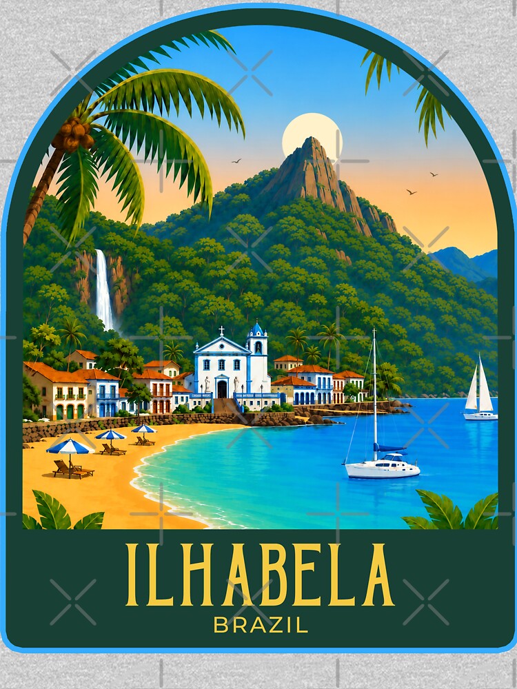 Ilhabela Vintage Travel Illustration by HomeLivingCo