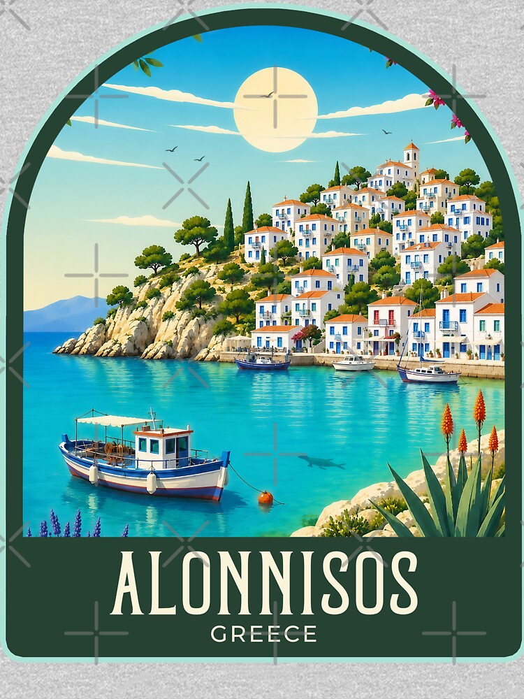 Alonissos Vintage Travel Illustration by HomeLivingCo