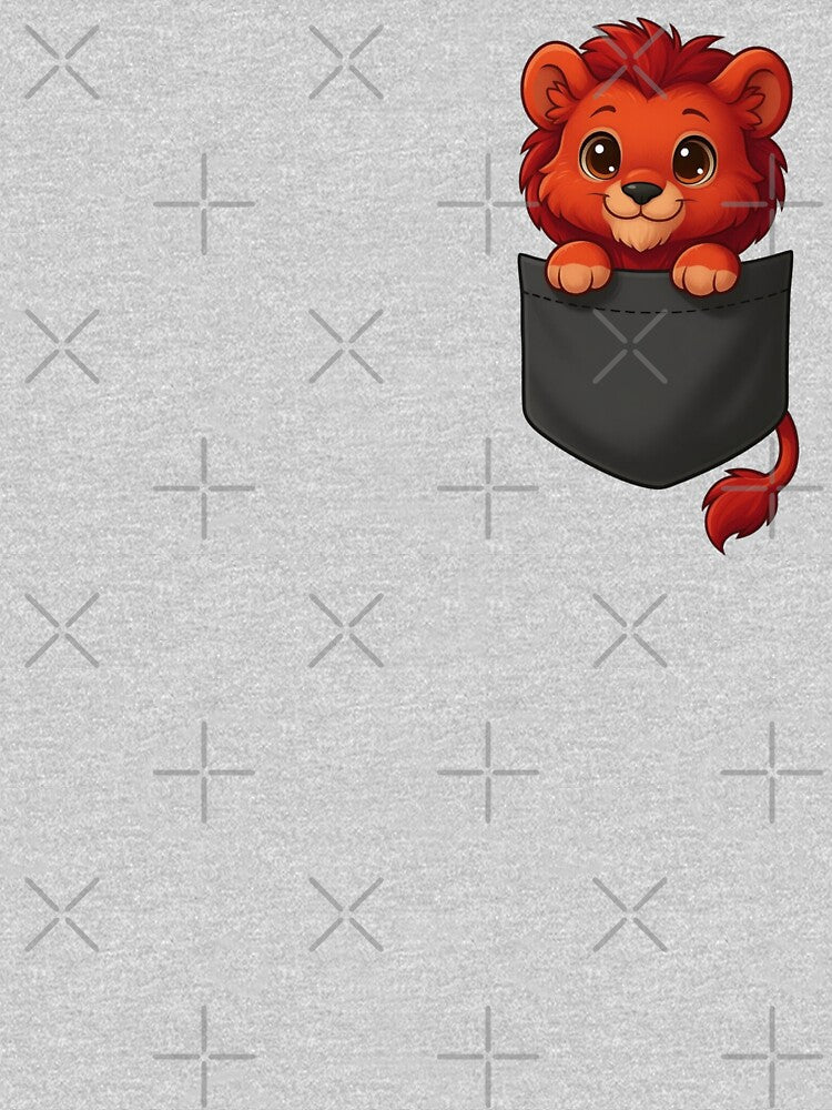 Cute Red Pocket Lion Cub by ExploreAura Studio