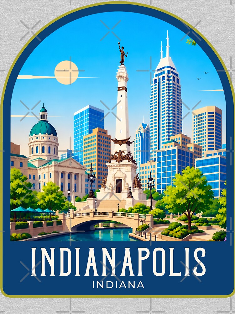 Indianapolis Vintage Travel Illustration by HomeLivingCo