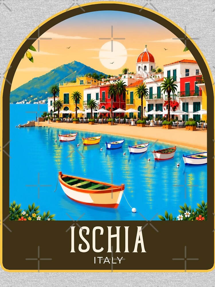 Ischia Vintage Travel Illustration by HomeLivingCo