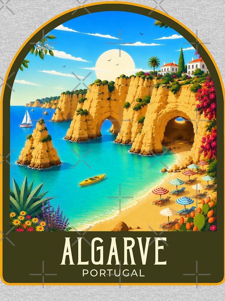 Algarve Vintage Travel Illustration by HomeLivingCo