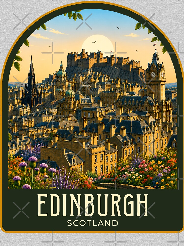 Edinburgh Vintage Travel Illustration by HomeLivingCo