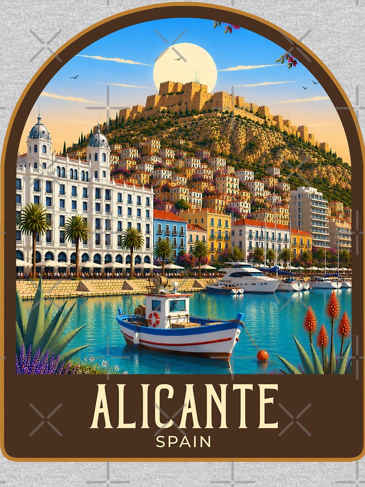 Alicante Vintage Travel Illustration by HomeLivingCo