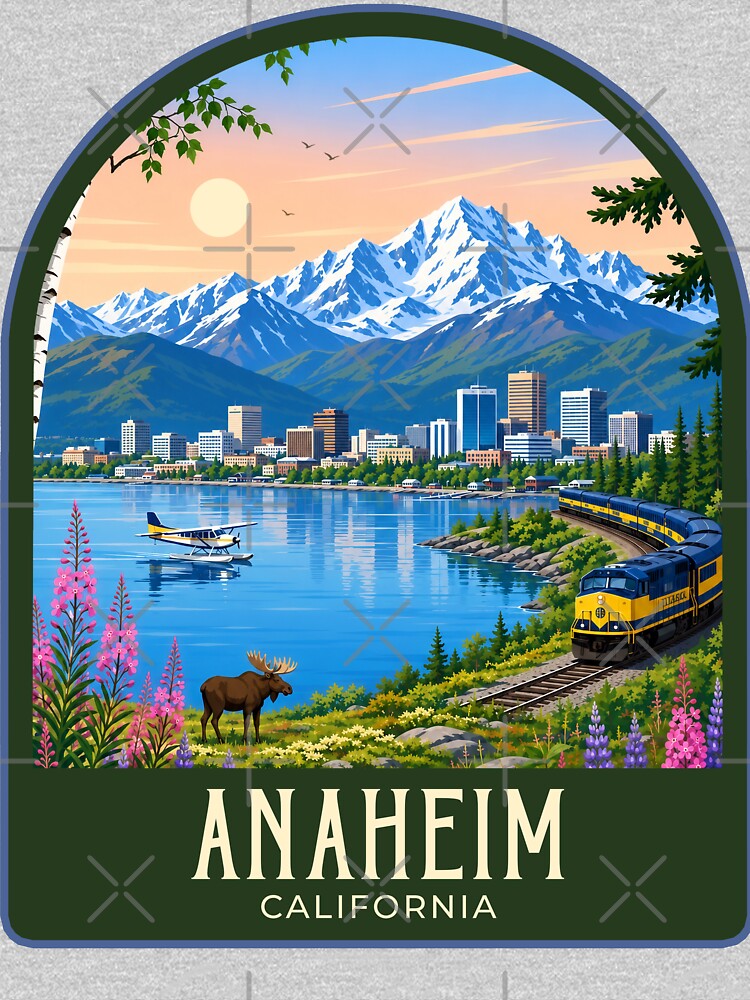 Anchorage Vintage Travel Illustration by HomeLivingCo
