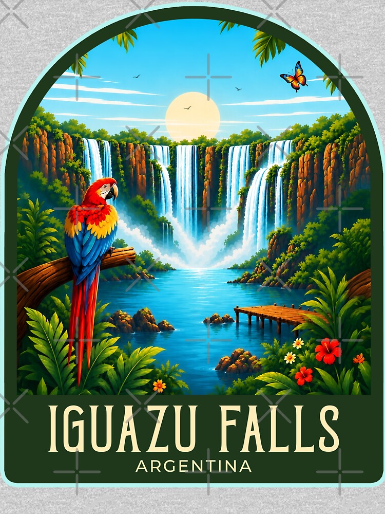 Iguazu Falls Vintage Travel Illustration by HomeLivingCo