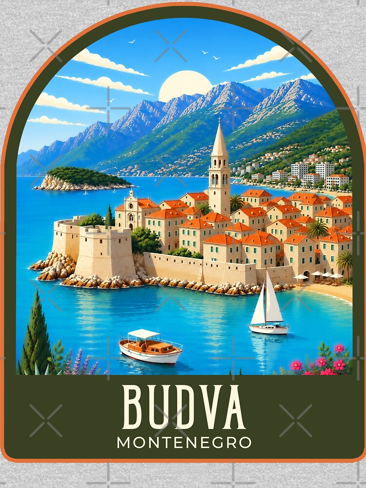 Budva Vintage Travel Illustration by HomeLivingCo