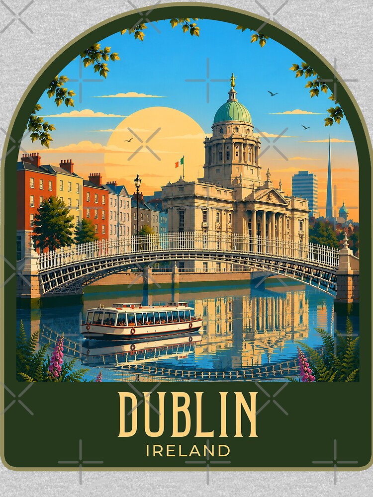Dublin Vintage Travel Illustration by HomeLivingCo