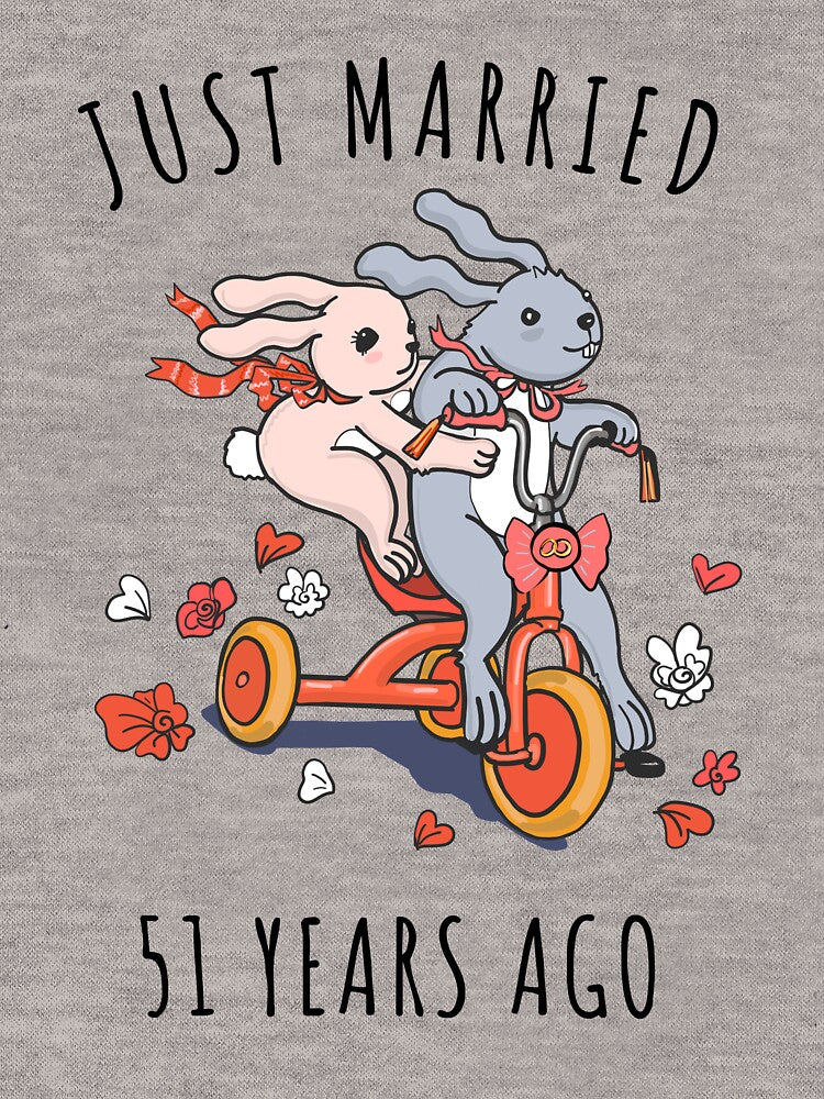 Just Married 51 Years Ago - 51st Anniversary Couple Bunnies Tee, Phone Cases And Other Gifts by MemWear