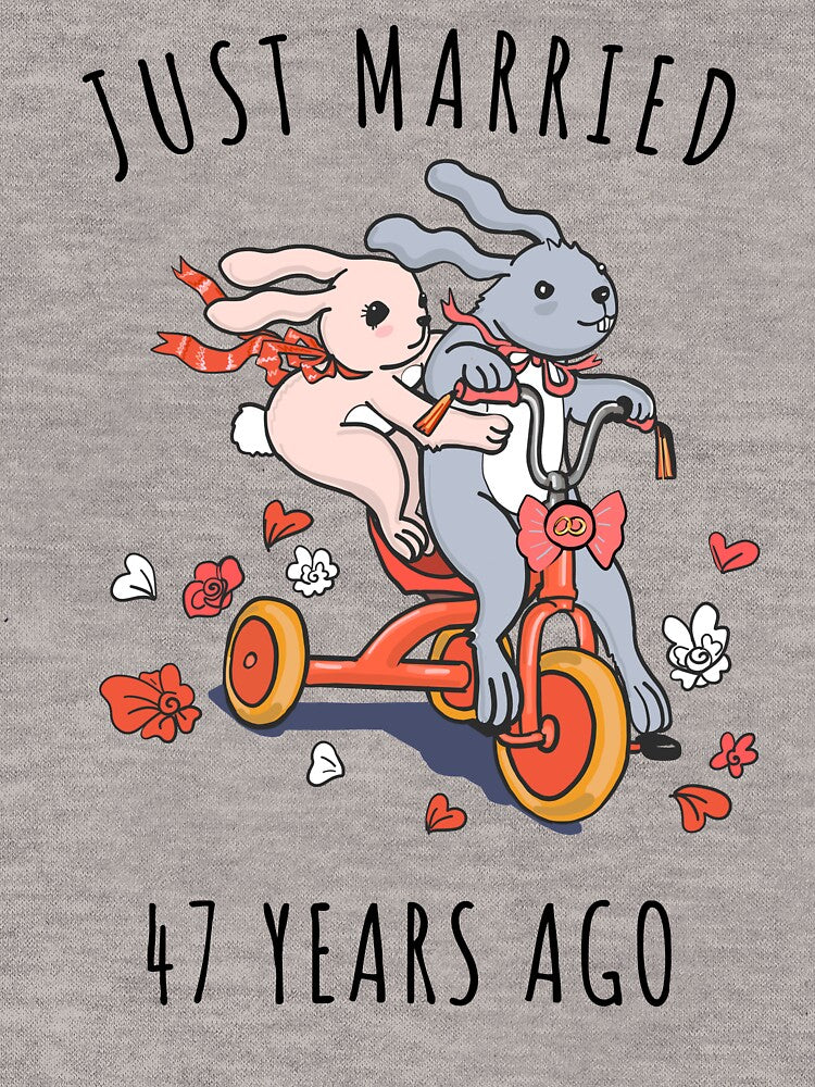 Just Married 47 Years Ago - 47th Anniversary Couple Bunnies Tee, Phone Cases And Other Gifts by MemWear