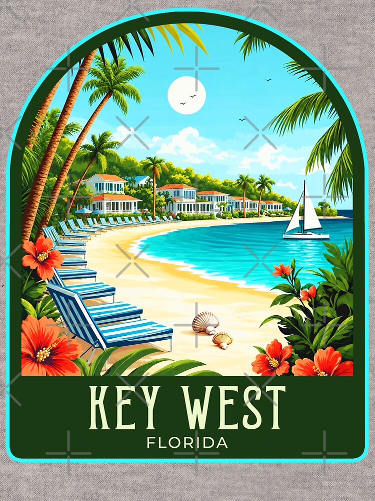 Key West Vintage Travel Illustration by HomeLivingCo