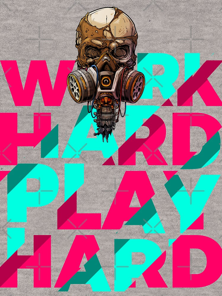 Work Hard Play Hard Skull Motivation by arendbotha
