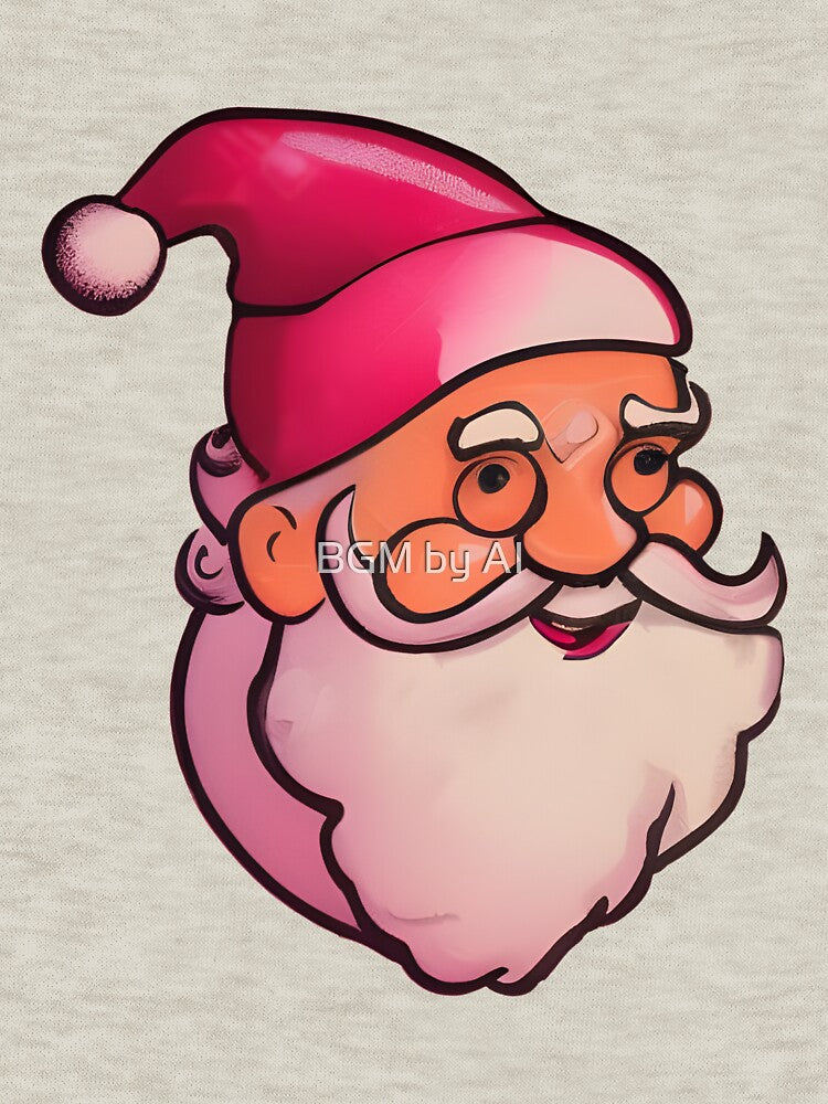 Retro Vintage Pink Santa Claus by BGM by AI
