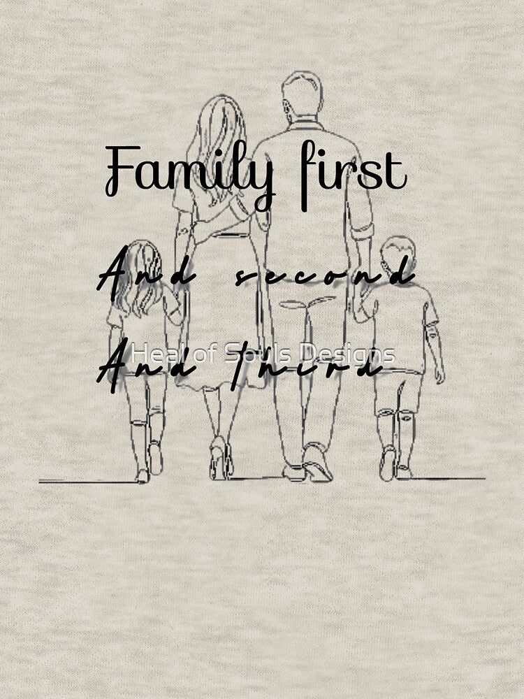 Family First Minimalist Outline Art by Heal of Souls Designs