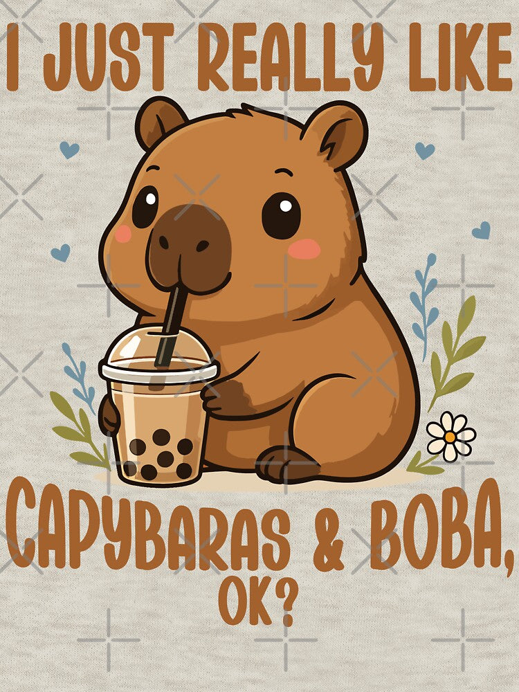 Kawaii Capybara Drinking Boba - I Just Really Like Capybaras and Boba, Ok? by legendaryskins
