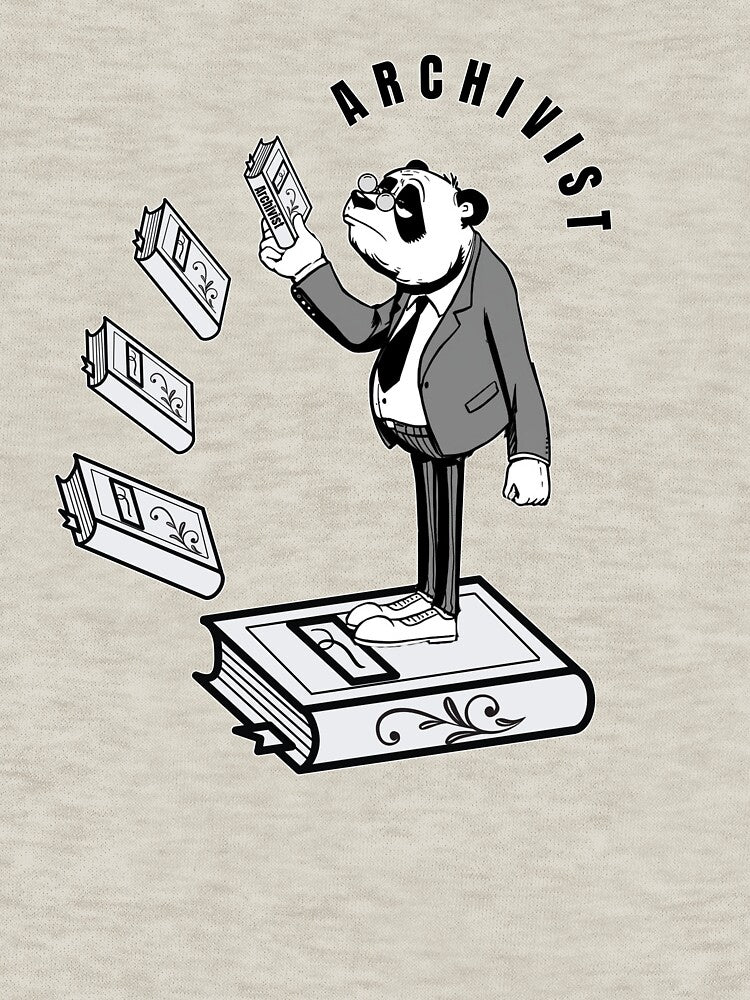 Panda Archivist- Dark Academia Aesthetic Book Lover by KateOlimpiaArt