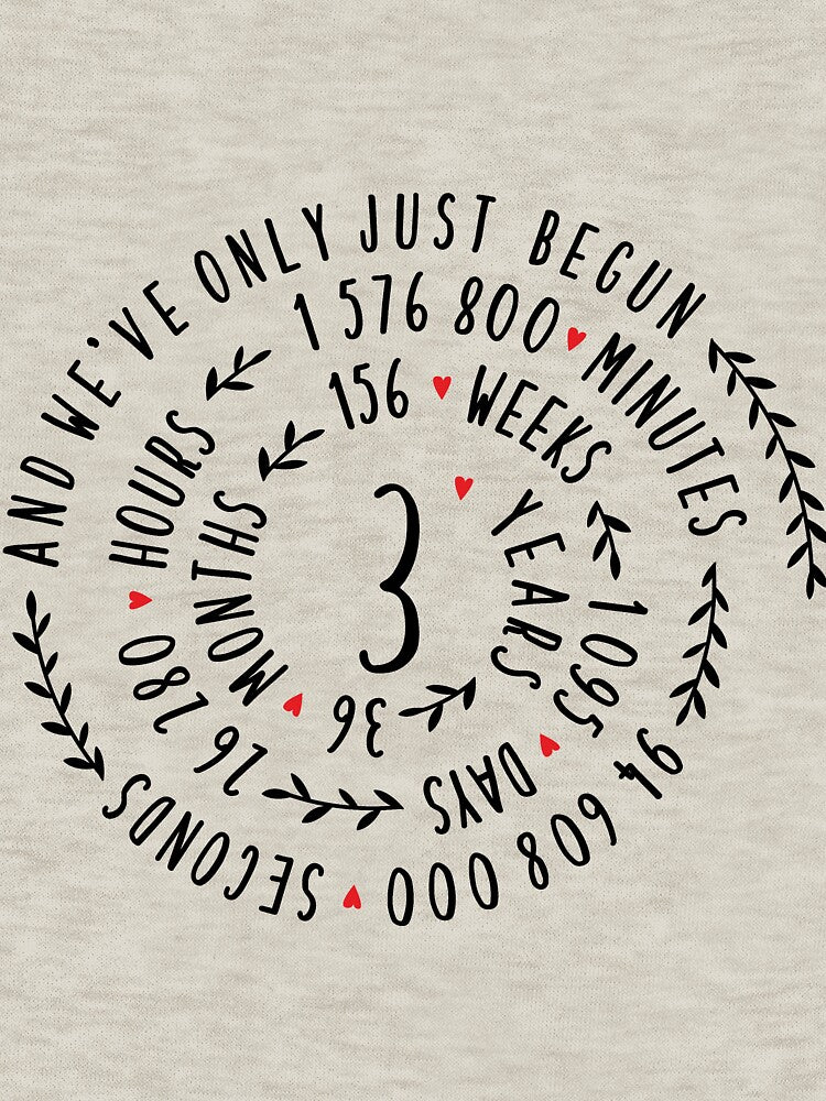 3 Years Wedding Anniversary Clothing, Phone Cases And Other Gifts by MemWear