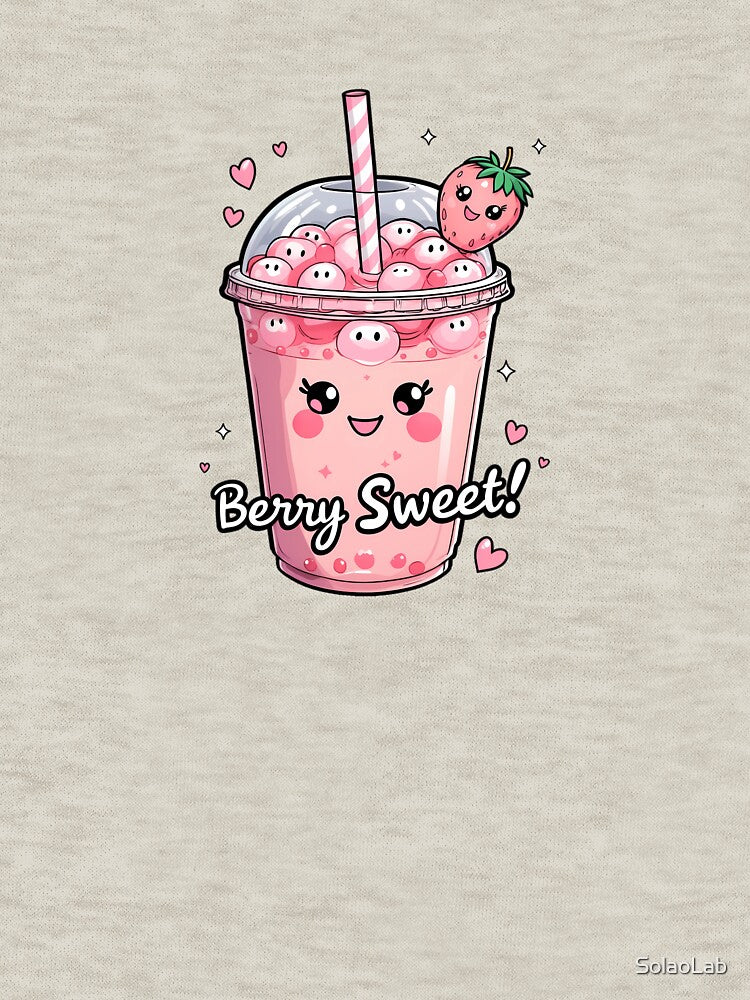 Berry Sweet – Cute Strawberry Boba Tea by SolaoLab