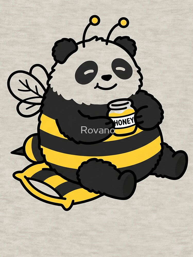 Cute Bee Panda Cartoon Animal Design by Rovano