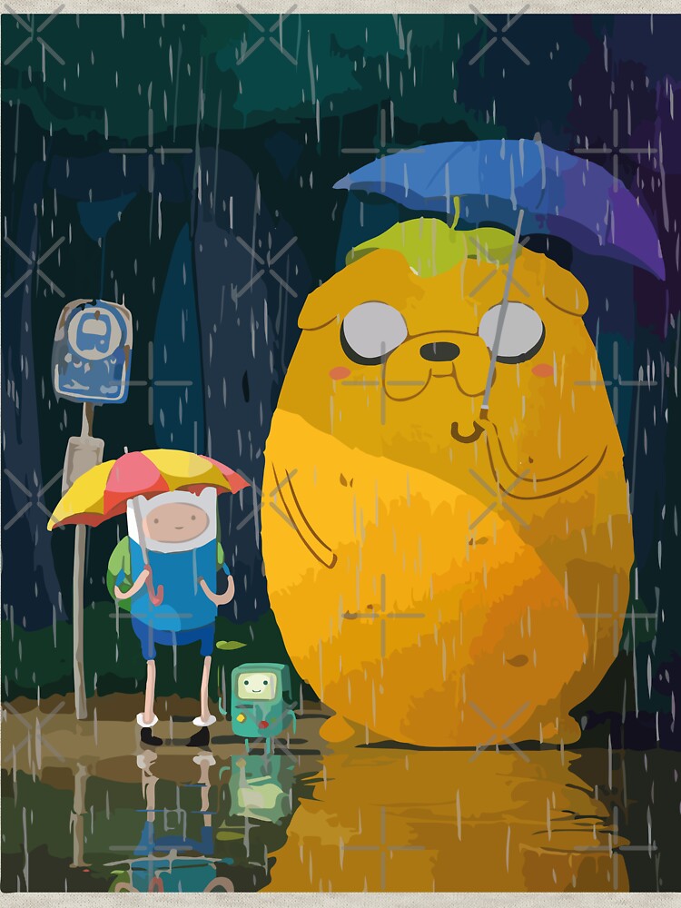 Adventure Time Tororo, Jake Totoro, finn, bmo, animation by Maria-sticker111