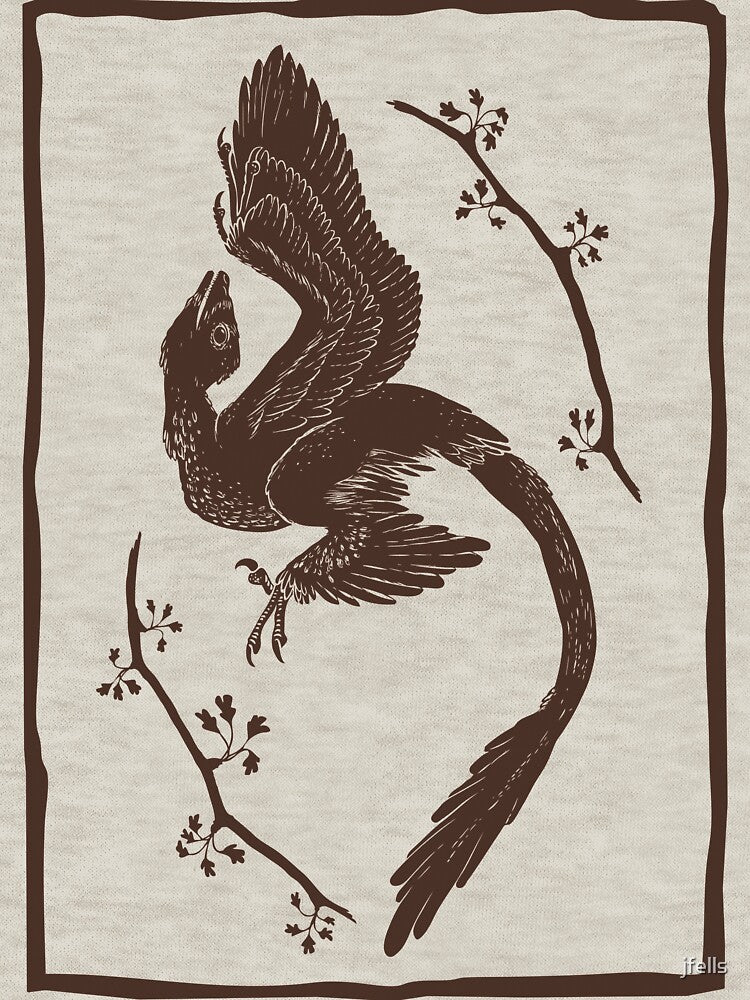 Microraptor and Ginkgo by jfells