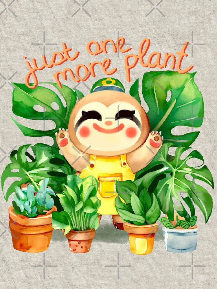 Happy Sloth with Plants by tropi-cat
