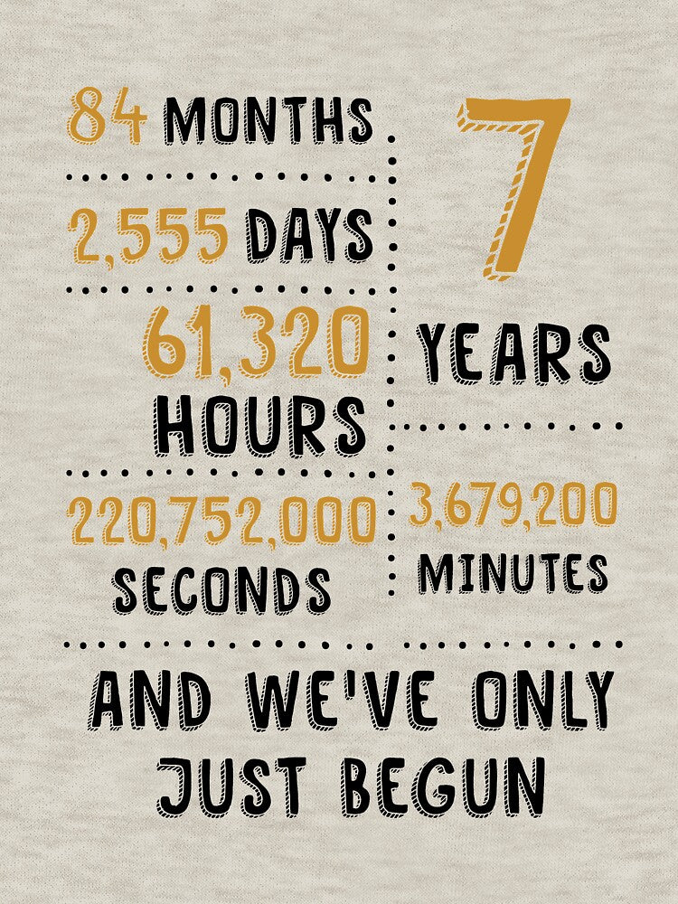 7 Years And We've Only Just Begun Matching Tees, Phone Cases And Other Gifts by MemWear