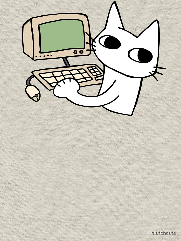 computer cat by matchcats
