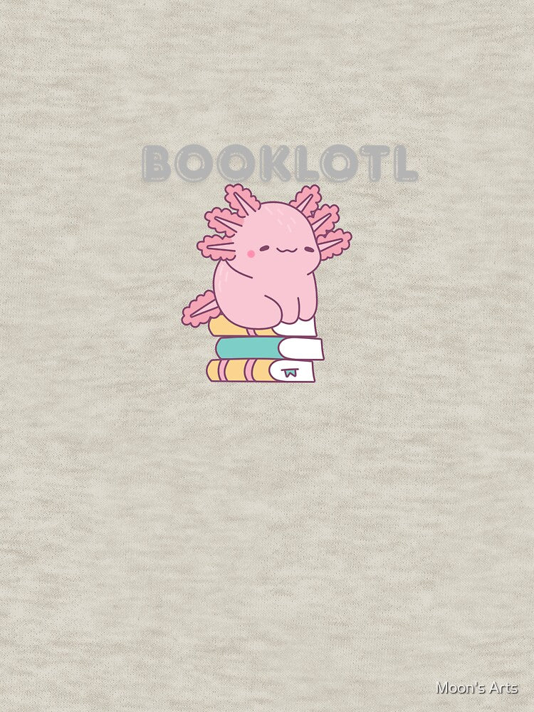 Booklotl Cute Axolotl on Books Sticker by Moon's Arts