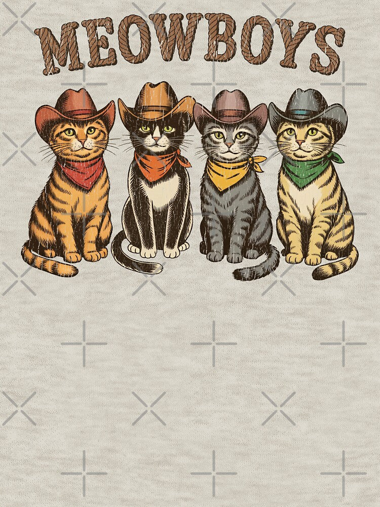 Meowboys Cowboy Cats Funny Western Vintage Kitties by Eh Plus Designs