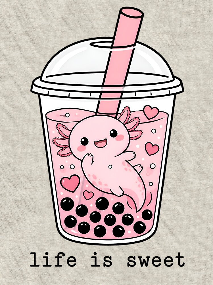 Life Is Sweet Cute Kawaii Axolotl Boba by cute stuff too