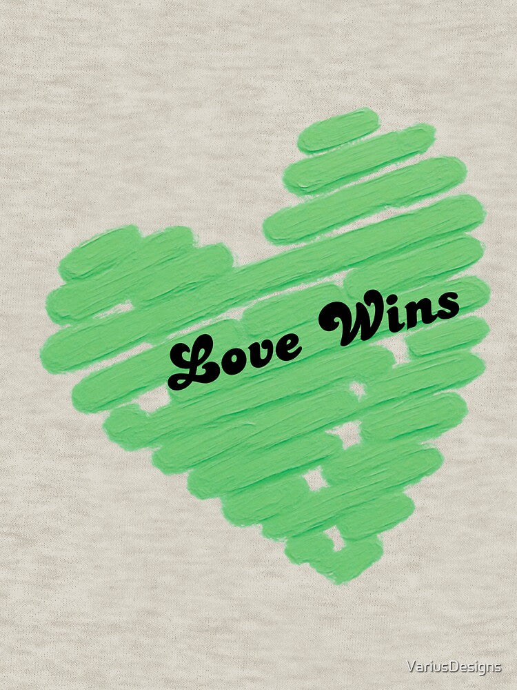 Love Wins – Mint Green Hand Painted Heart | Minimalist Typography by VariusDesigns