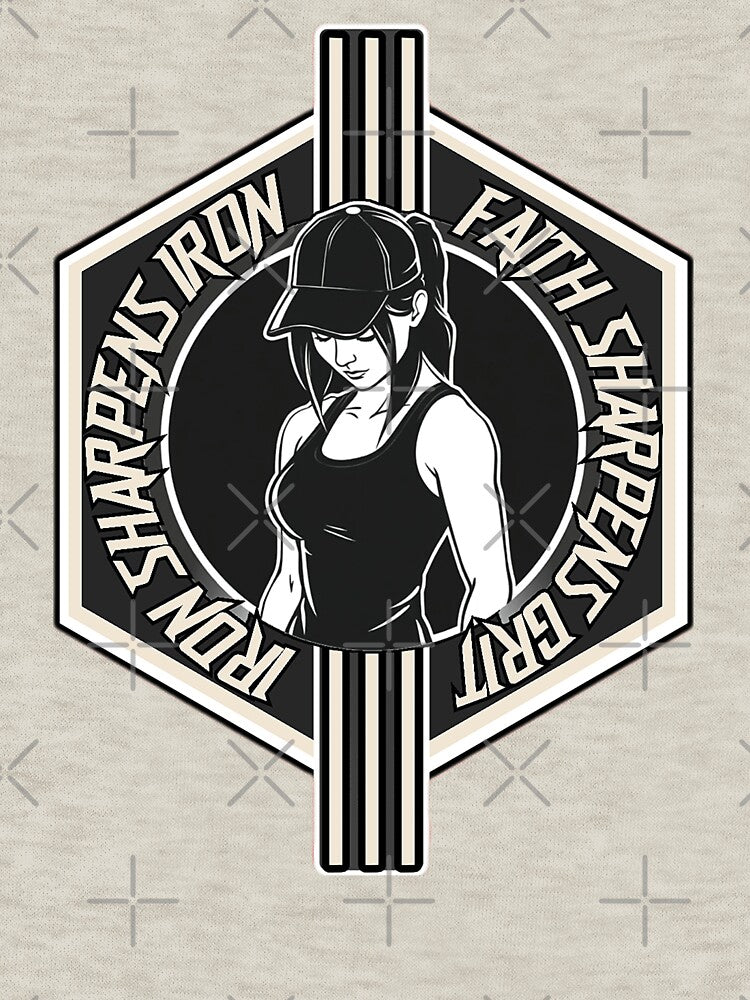 Iron Sharpens Iron Faith Sharpens Grit | Christian Women Gym by Bezuiden