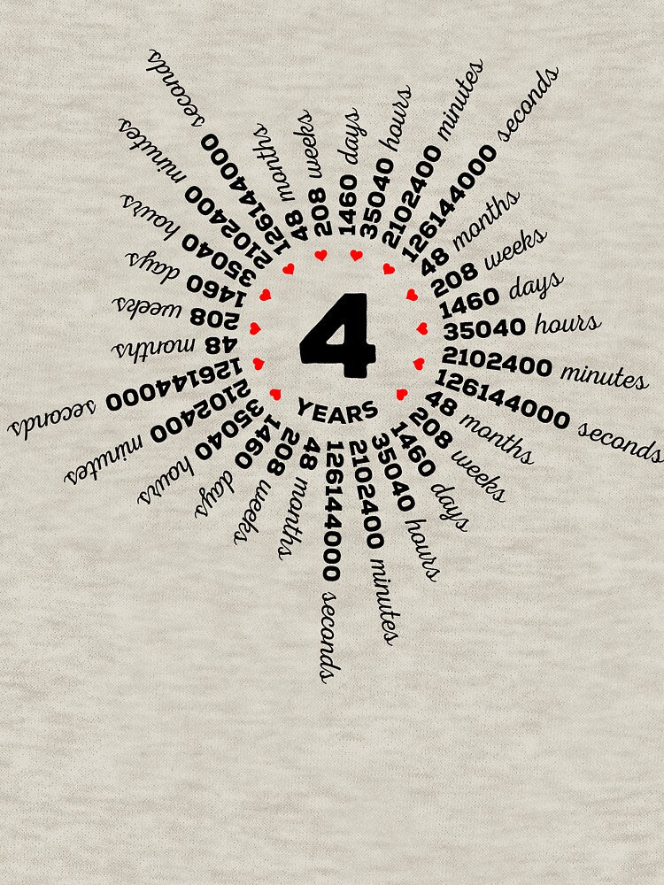 4 Years Linen Wedding Anniversary Tee Cute Gift For His And Her by MemWear