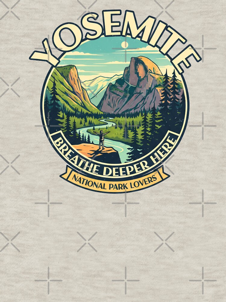 Yosemite Breathe Deeper Here Tee | National Park Lover Hiking Shirt | Nature Exploration & Wellness Gift by FitEnvy