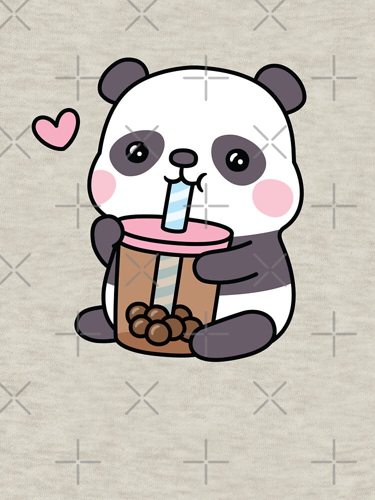 Cute Little Panda Loves Bubble Tea by rustydoodle