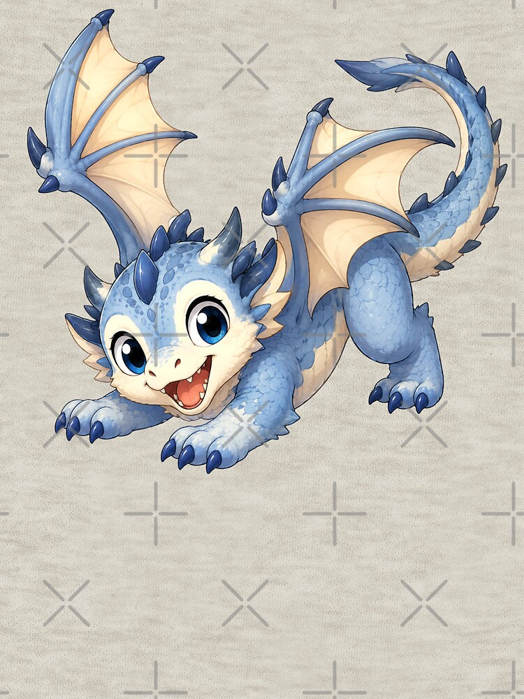 Cute Summer Blue Baby Dragon by Hatchling Hollow