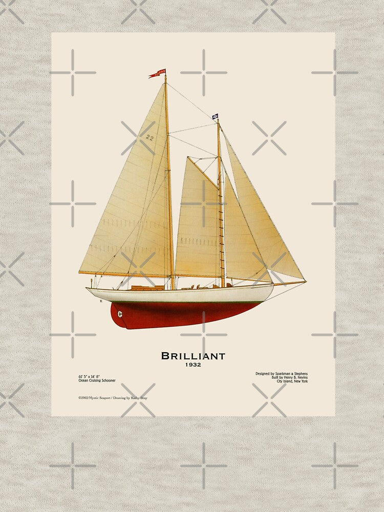 Ocean Cruising Schooner Brilliant (1932) by Antiquated Art