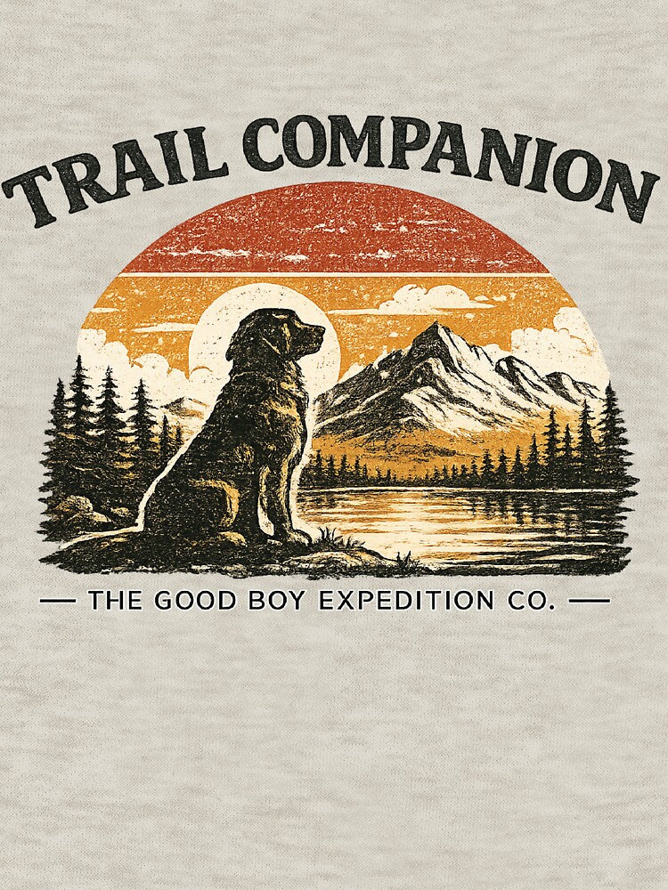 Vintage Trail Companion Retro Dog Sunset by EvergreenThread