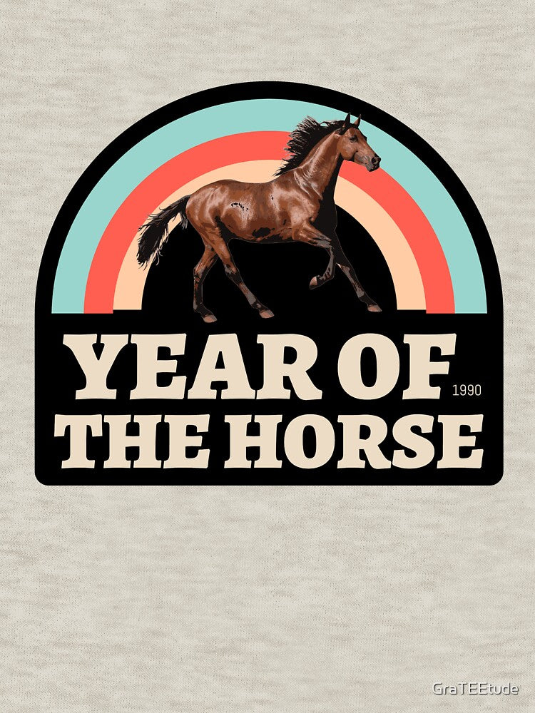 Year Of The Horse 1990 Retro Zodiac by GraTEEtude