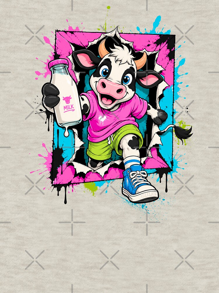 Moo Break – Retro Streetwear Cow T-Shirt by Aimetoi