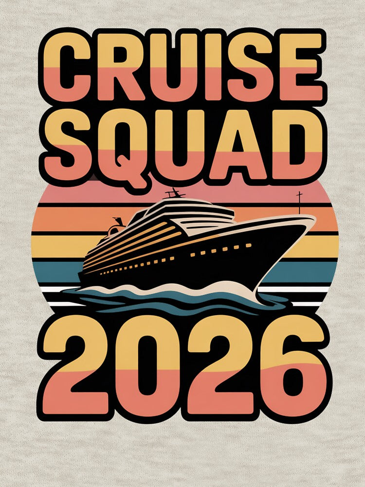 Cruise Squad 2026 Retro Sunset Cruise Ship Vacation T-Shirt by What a cute-Tee